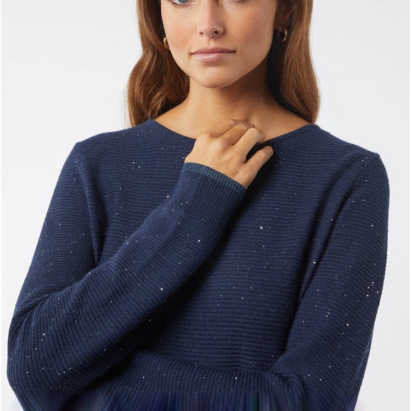 Oltre Cashmere Blend Sweater with Sequins - Picture 7 of 11